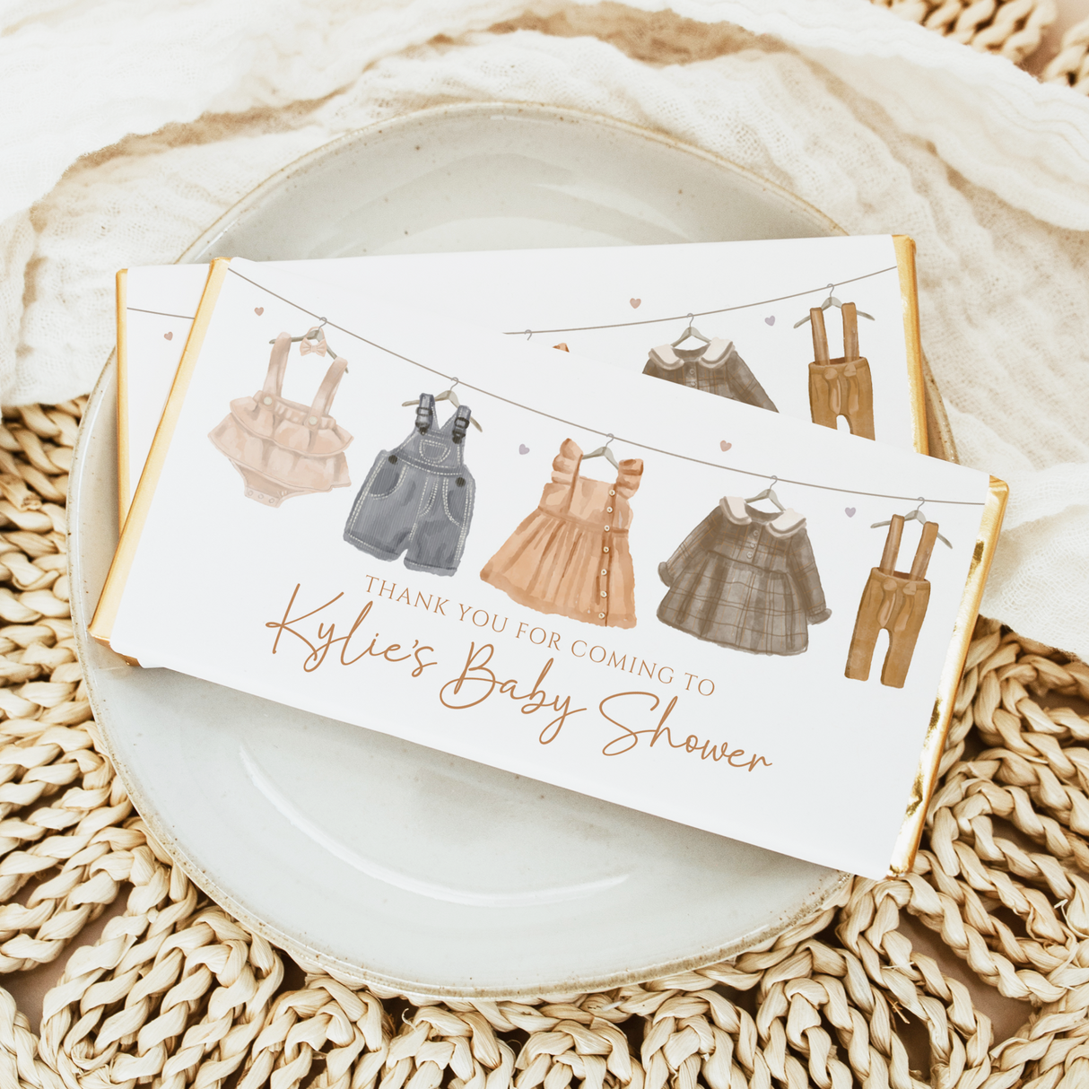 Vintage Baby Clothes Baby Shower Chocolate Bar