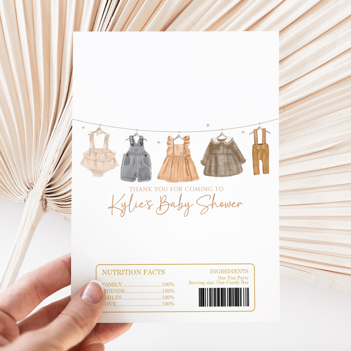 Vintage Baby Clothes Baby Shower DIY Printed Chocolate Wrappers