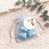 Brown Bear Balloons Baby Personalised Organza Bags with Chocolate Hearts