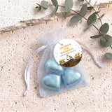 Construction Trucks Personalised Organza Bags with Chocolate Hearts