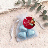 Happy Reindeer Personalised Organza Bags with Chocolate Hearts
