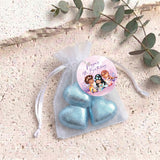 Mermaids Birthday Personalised Organza Bags with Chocolate Hearts