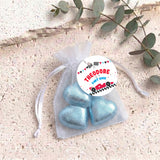 Race Car Fast One Personalised Organza Bags with Chocolate Hearts