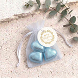 Christmas Gold Pine Personalised Organza Bags with Chocolate Hearts
