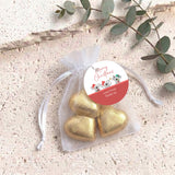 Christmas Koalas Personalised Organza Bags with Chocolate Hearts