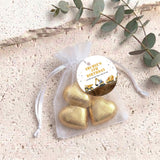Construction Trucks Personalised Organza Bags with Chocolate Hearts