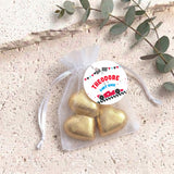 Race Car Fast One Personalised Organza Bags with Chocolate Hearts
