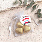 Race Car Two Fast Personalised Organza Bags with Chocolate Hearts