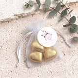 Silly Santa Personalised Organza Bags with Chocolate Hearts
