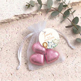 Cute Watercolor Baby Animals Wild One Personalised Organza Bags with Chocolate Hearts