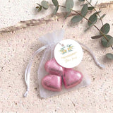 Floral Cross Confirmation Personalised Organza Bags with Chocolate Hearts