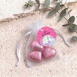 Rainbow Unicorn Girls Birthday Personalised Organza Bags with Chocolate Hearts
