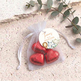 Cute Watercolor Baby Animals Wild One Personalised Organza Bags with Chocolate Hearts