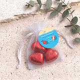 Donut Santa Personalised Organza Bags with Chocolate Hearts