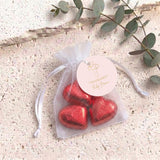 Pink Dove Cross Confirmation Personalised Organza Bags with Chocolate Hearts