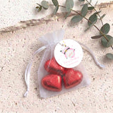 Silly Santa Personalised Organza Bags with Chocolate Hearts