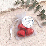 Under The Sea First Birthday Personalised Organza Bags with Chocolate Hearts
