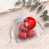 Waving Santa Personalised Organza Bags with Chocolate Hearts