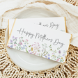 Mother's Day chocolate bar with floral greeting card in white wrap