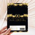 Black and gold star birthday chocolate wrapper with 90 design and thank you message