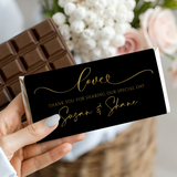 Wedding Love Black & Gold Chocolate Bar