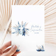 Confirmation chocolate wrapper with blue pampas floral and cross design