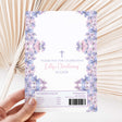 Purple butterfly printed chocolate wrapper sheet with cross and thank you text