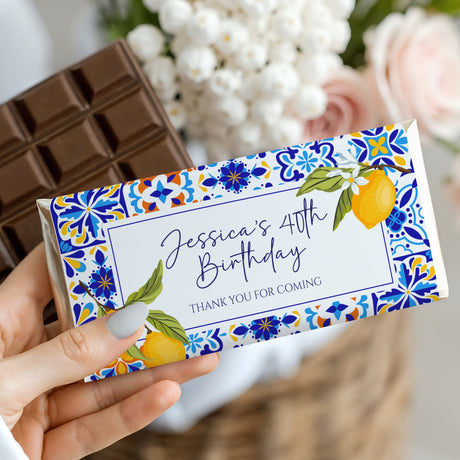Amalfi Lemons 40th Birthday Personalised Chocolate Bars