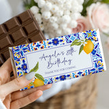 Amalfi Lemons 80th Birthday Personalised Chocolate Bars