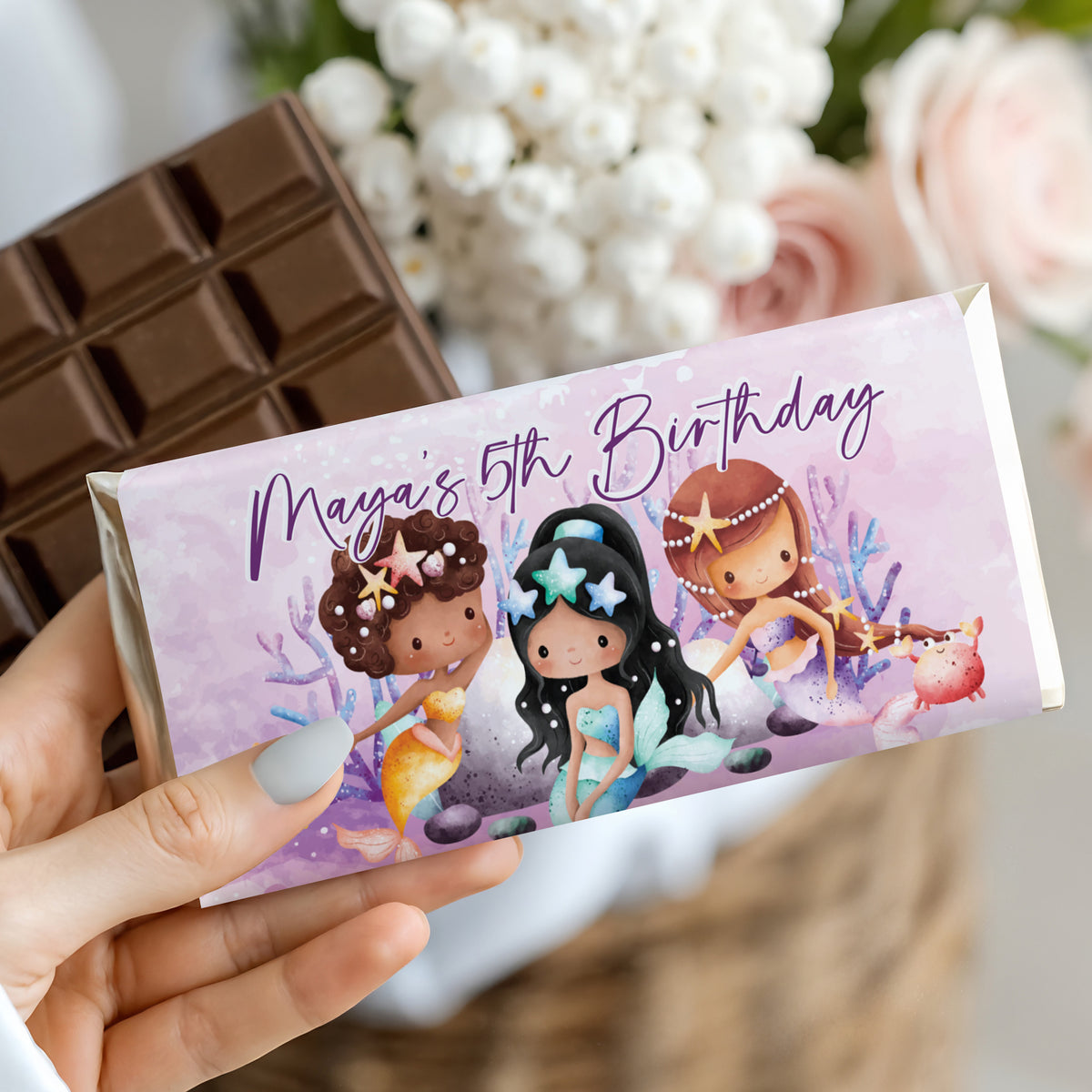 Mermaids Birthday Personalised Chocolate Bars