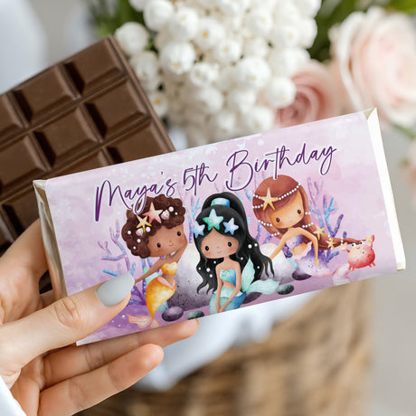 Mermaids Birthday Personalised Chocolate Bars