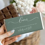 Sage Wedding Love Personalised Chocolate Bars
