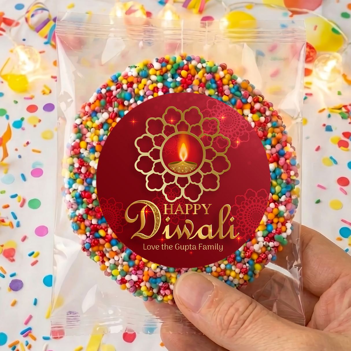 Diwali Red Candle Personalised Giant Freckles