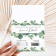 Eucalyptus-themed chocolate wrapper with green leaves, 'Thank you' and names