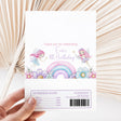 Chocolate bar wrapper with fairies, rainbow, and printed nutrition facts panel