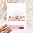 Pink fairy first birthday printed chocolate wrapper with “Thank you for celebrating” text
