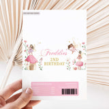 Birthday printed chocolate wrapper sheet with fairy design, Freddie's 2nd Birthday text