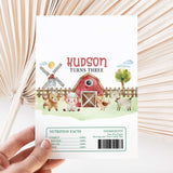 DIY chocolate wrapper sheet with farm animal scene and HUDSON logo, back nutrition panel