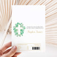 First Holy Communion chocolate wrapper, white with green cross and floral border, Thank You text.