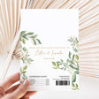 Greenery gold wedding DIY printed chocolate wrapper with leaf frame and thank-you text