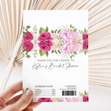 Pink floral printed chocolate wrapper with roses and thank-you message