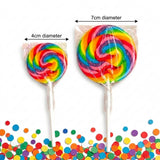 Lollipop size comparison - 4cm and 7cm diameter