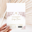 Mauve marble confirmation chocolate wrapper: cross, Georgia Brown, label