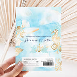 Ocean seahorse gold printed chocolate wrappers sheet with nutrition facts and barcode