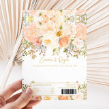 Peach floral chocolate wrapper with thank-you text, barcode, nutrition and ingredients blocks.