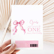 Pink bow "Girls just wanna be ONE" printed chocolate wrapper front