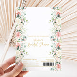Pink floral bridal shower chocolate wrapper: roses & greenery, 'Thank you for celebrating' text