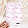 Safari toile pink printed chocolate wrapper sheet with barcode and nutrition text