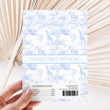 Safari blue patterned chocolate wrapper sheet with birthday text and nutrition info