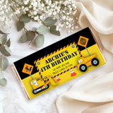 Trucks and Diggers Birthday Personalised Chocolate Bars